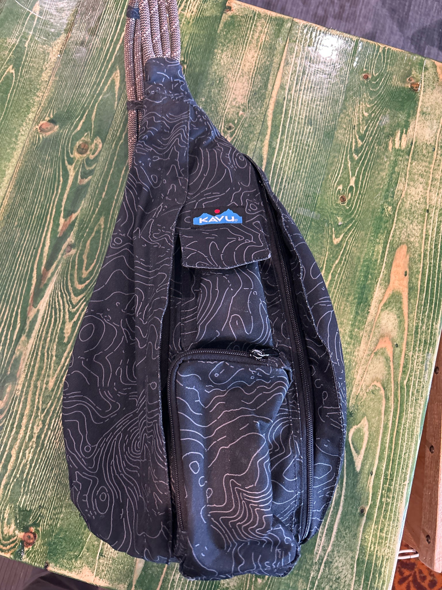 Kavu Size O/S Black Topo Rope Sling Bag