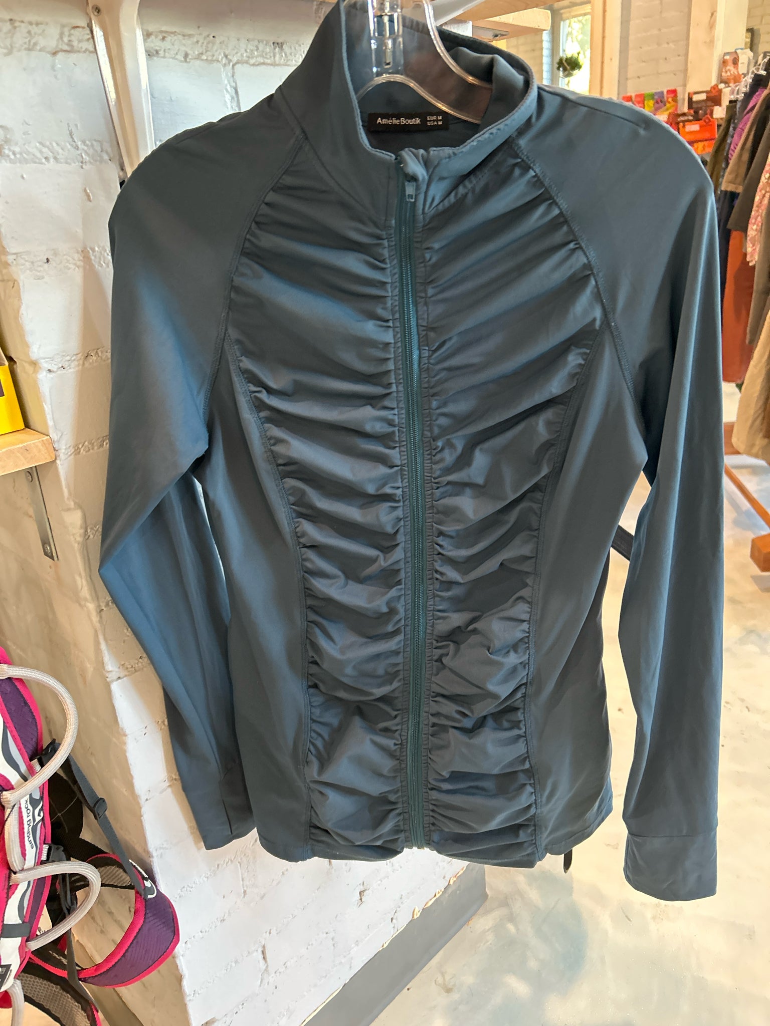 Ruched Front full zip jakcet