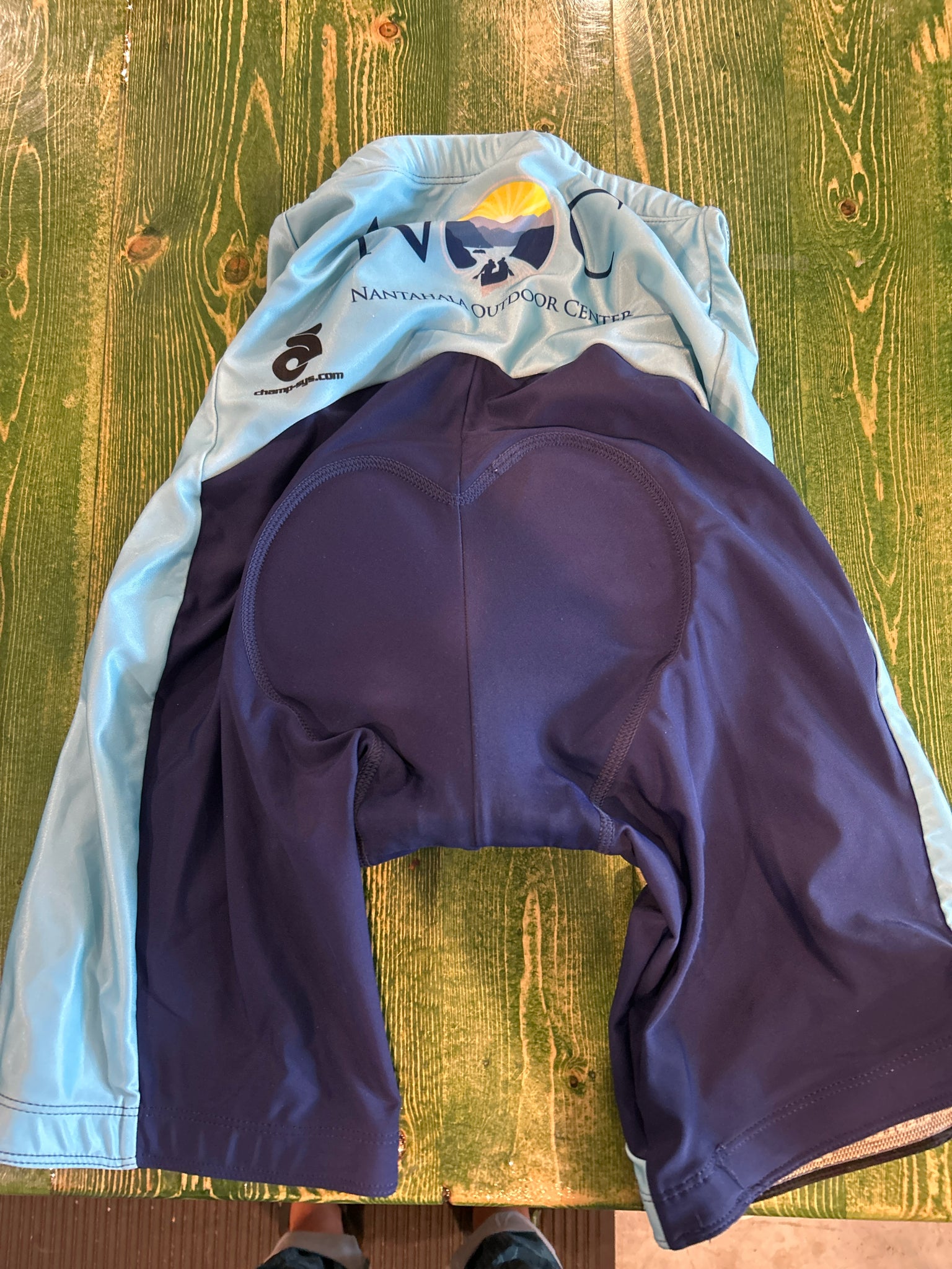 Nantahala Outdoor Center Bike Jersey and Padded Bike Shorts