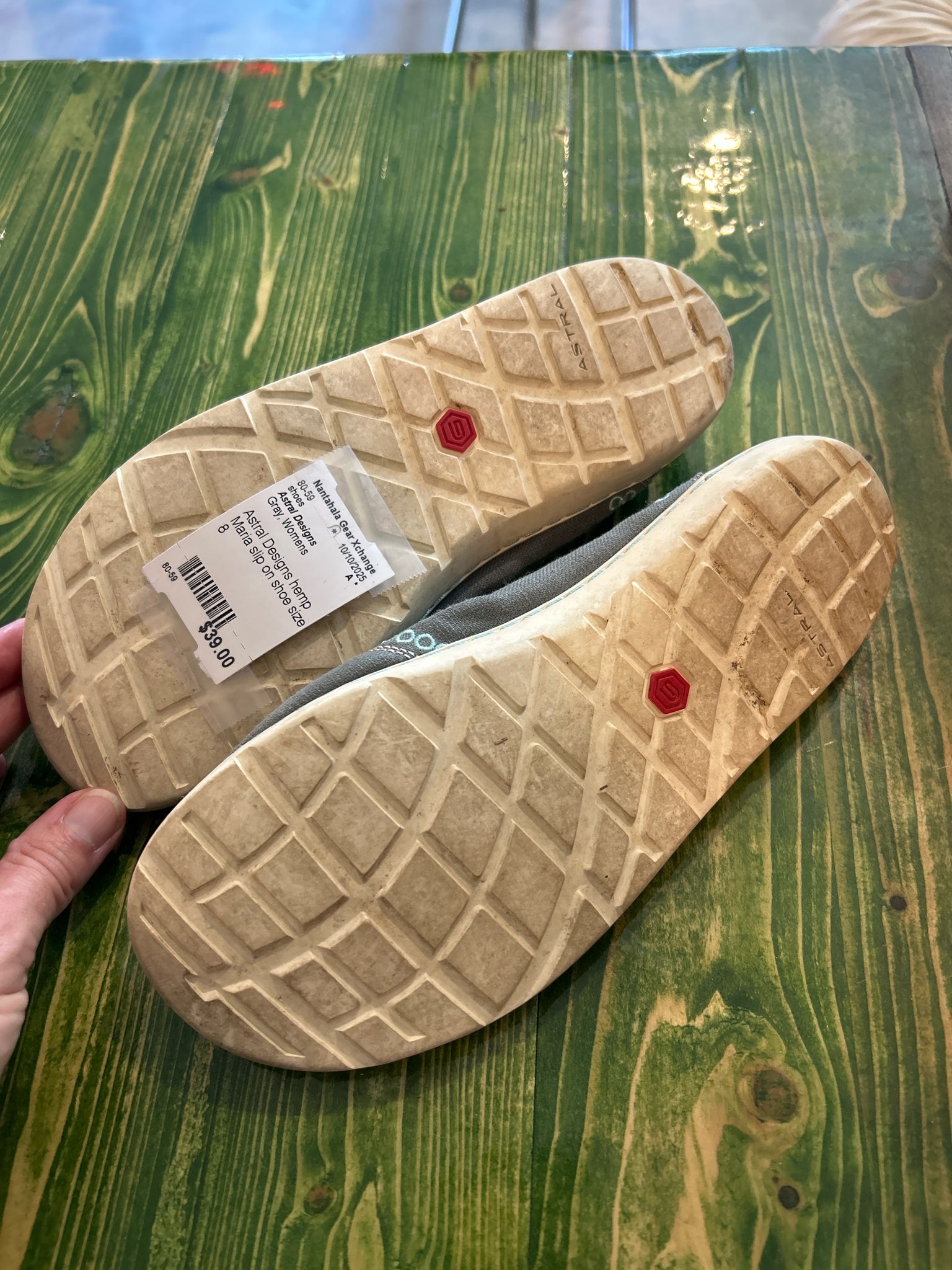 Astral designs hemp Maria slip on shoe size 8