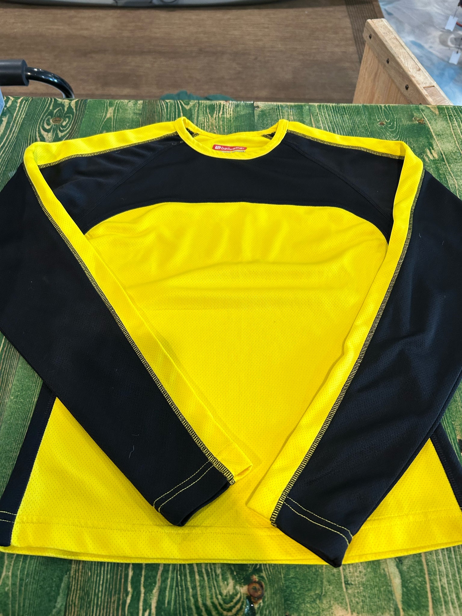 Yellow and Black Long sleeve thermal shirt Womens S