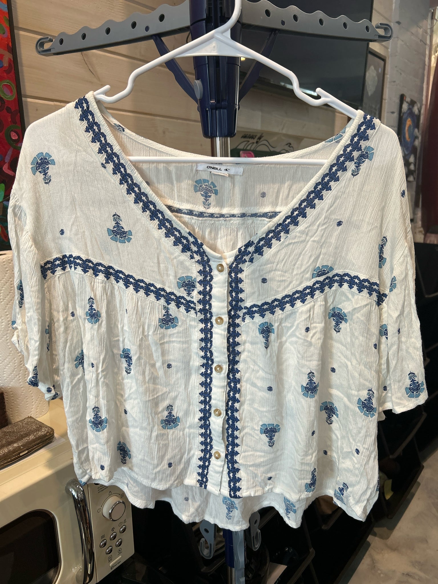 Size L O'Neill Flora Gauze Blouse
