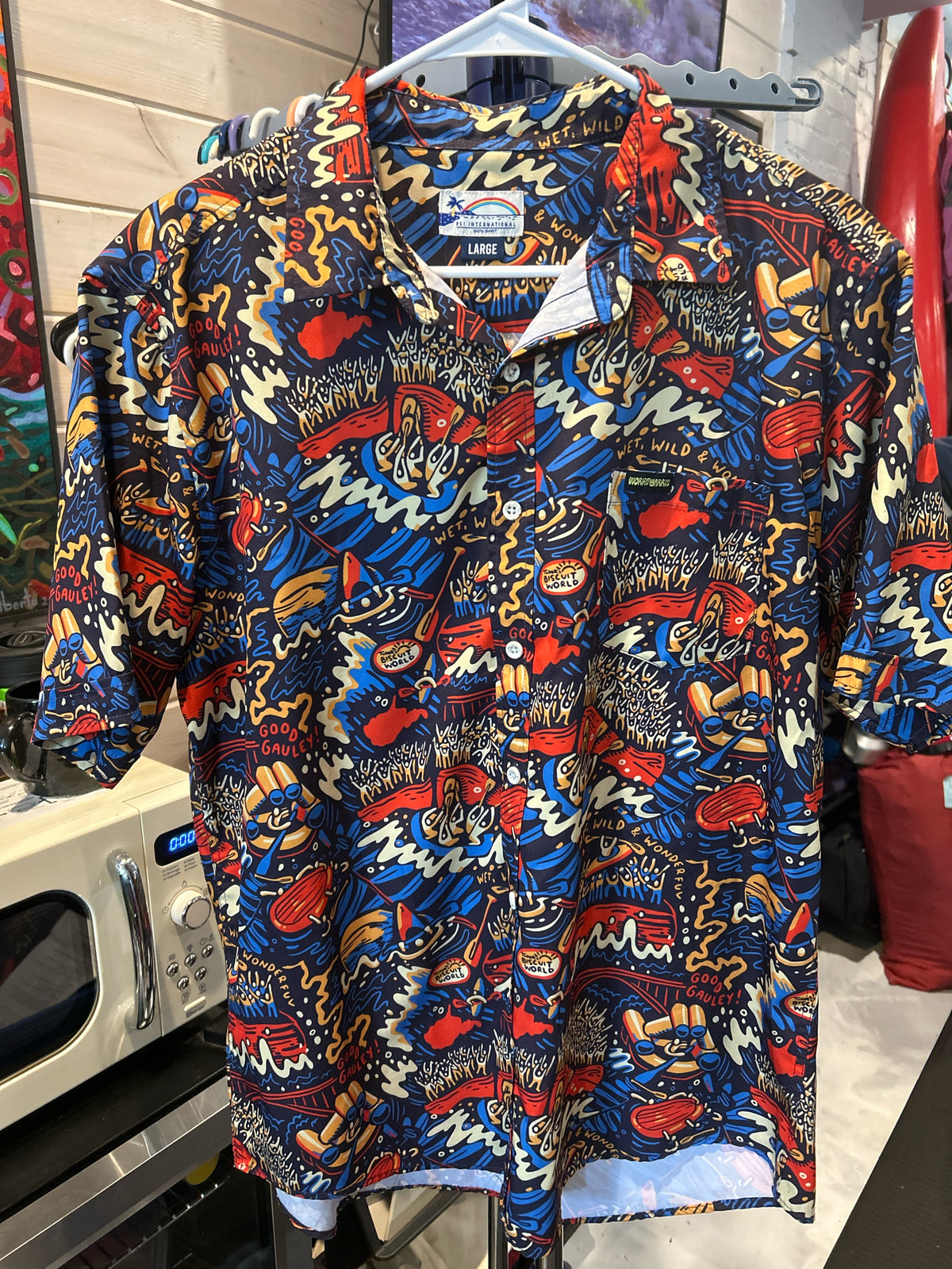 Size L Work of Harris Gauley River Party Short Sleeve Shirt